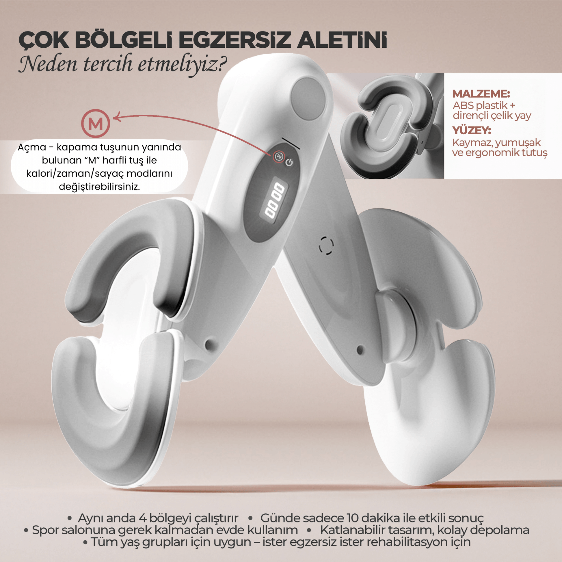 Çok-Bölgeli Elektronik Bacak & Kalça Şekillendirici  Taşınabilir Bölgesel Spor Aleti